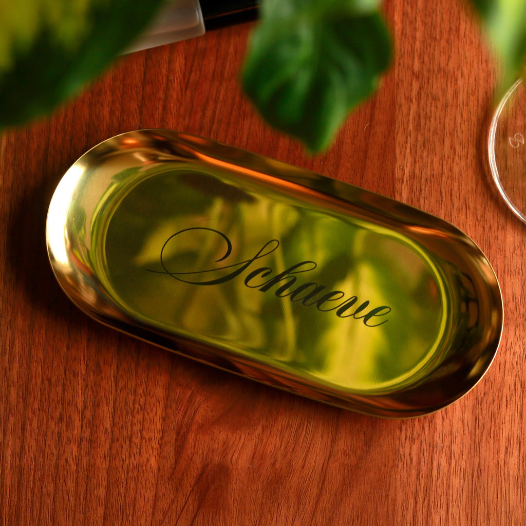 Personalized Gold or Silver Trinket Tray – Engraved Jewelry Dish, Minimalist Ring Holder Gift