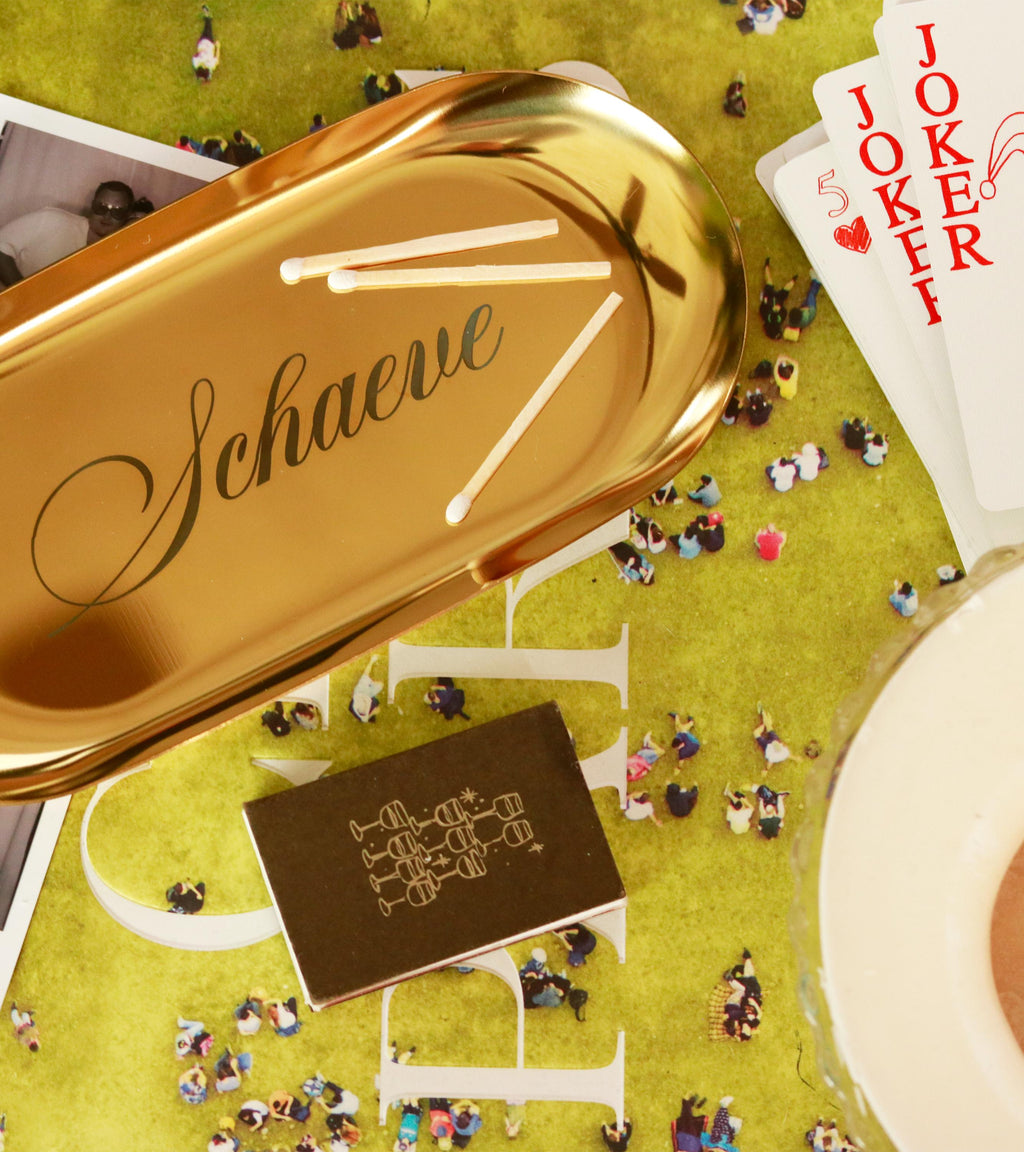 Personalized Gold or Silver Trinket Tray – Engraved Jewelry Dish, Minimalist Ring Holder Gift